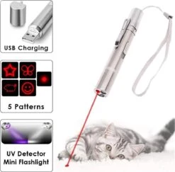 Merkloos Laserpen - Daily Accessoires - USB Oplaadbaar - Kattenspeeltjes - Laserlampje - 7 Verschillende Standen - RVS Zilver - Zaklamp - UV Lamp – Kattenspeelgoed -Merkloos Winkel 1200x1179 6
