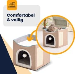 MIRO Katten Huis - Kattenhuizen - Kattenhok - Kattenmand - Dierenhuis - Opvouwbaar - Met Krabmat - Abrikoos 15 MIRO Katten Huis - Kattenhuizen - Kattenhok - Kattenmand - Dierenhuis - Opvouwbaar - Met Krabmat - Abrikoos -Merkloos Winkel 1200x1181 4