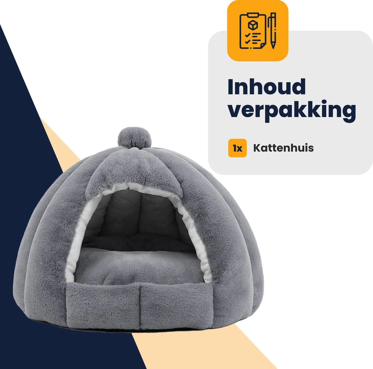 MIRO Katten Huis - Kattenhuizen - Kattenhok - Kattenmand - Dierenhuis - Extra Zacht - Grijs 8 MIRO Katten Huis - Kattenhuizen - Kattenhok - Kattenmand - Dierenhuis - Extra Zacht - Grijs - Afbeelding 8