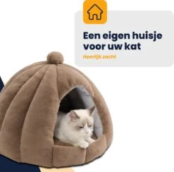 MIRO Katten Huis - Kattenhuizen - Kattenhok - Kattenmand - Dierenhuis - Extra Zacht - Bruin -Merkloos Winkel 1200x1186 4