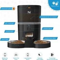 Pretty Paws QQ003 - Wifi Voermachine - Dubbele Voerbakjes - Zwart - Kat - 6L -Merkloos Winkel 1200x1188 3