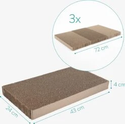 Navaris Katten Krabmat Set X3 - Smalle Krabplanken Om Te Krabben Van Karton - 43 X 24 X 4 Cm - Voor Kleine En Grote Katten -Merkloos Winkel 1200x1191 8