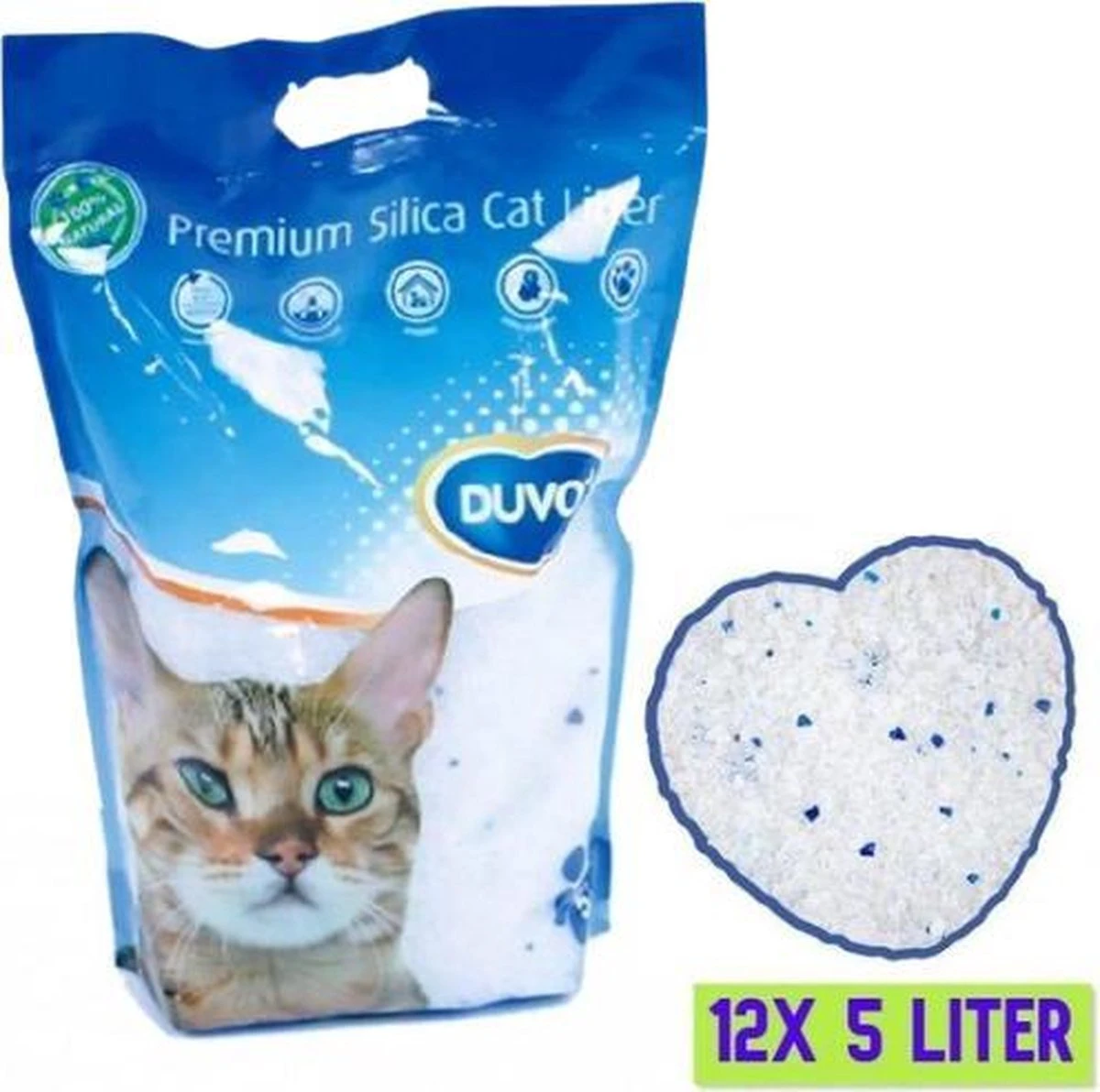 Duvo+ Premium Silica Kattenbakvulling - Voordeelverpakking - 12x 5L - Incl. Wol Muisje Met Catnip! 1 Duvo+ Premium Silica Kattenbakvulling - Voordeelverpakking - 12x 5L - Incl. Wol Muisje Met Catnip!