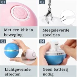 Otiume Elektrische Speelbal - Slimme Interactieve Zelfrollende Bal - Speelgoed Voor Katten - Kattenspeelgoed - Blauw -Merkloos Winkel 1200x1193 12