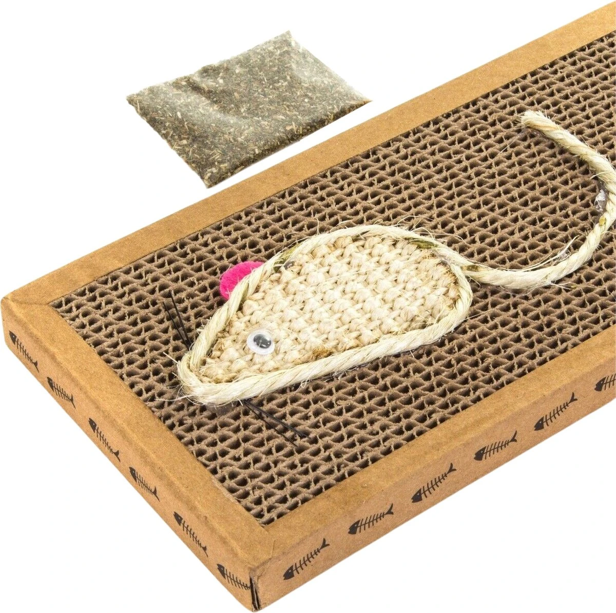Krabmat Voor Katten - Krabplank- Incl. Kattenkruid - Karton - 38x12,5x1,8 Cm 2 Krabmat Voor Katten - Krabplank- Incl. Kattenkruid - Karton - 38x12,5x1,8 Cm - Afbeelding 2