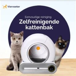 Viervoeter™ Kattenbak Zelfreinigend – Automatische Kattenbak – Zelfreinigende Kattenbak – Anti-geur – 53x58x55cm – Bedienen Via App – 65 Liter -Merkloos Winkel 1200x1196 3