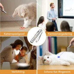 DOWO® - Laserpen - USB Oplaadbaar - Kattenspeeltjes - 7 Verschillende Standen - Laserlampje - RVS Zilver - Laser Pointer -Merkloos Winkel 1200x1197 17