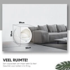 Petree Dome- Zelfreinigende Kattenbak - Automatisch - Katten - Anti-geur - 60 X 35 X 60 Cm -Merkloos Winkel 1200x1198 10