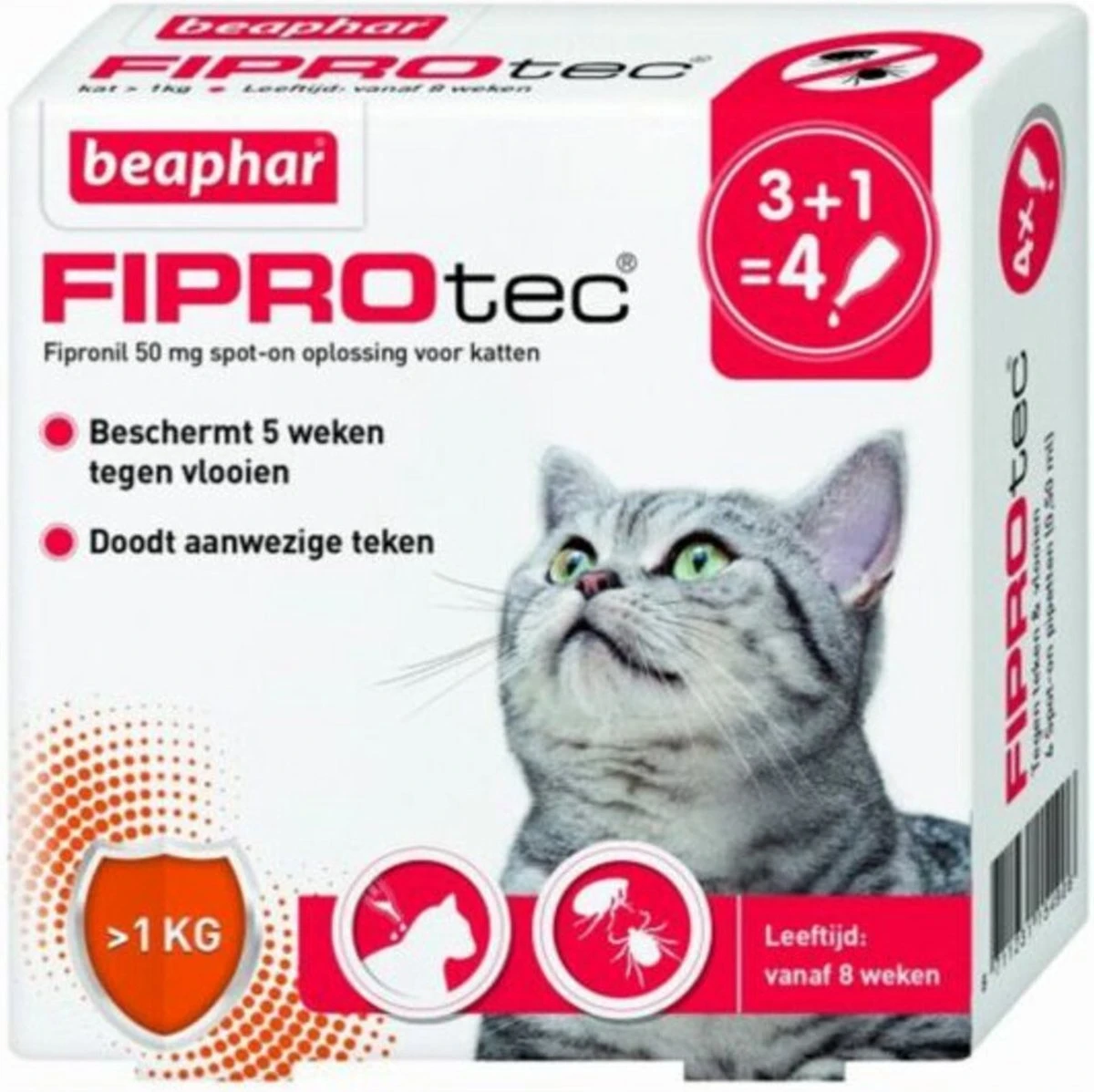 Beaphar Fiprotec Kat - Vlooienbestrijding - >1 Kg - 4 Pipetten 4 Beaphar Fiprotec Kat - Vlooienbestrijding - >1 Kg - 4 Pipetten - Afbeelding 4