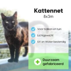Kattennet - Balkon Net - Katten Gaas - Kattennet Balkon - Transparant - 8x3 M 10 Kattennet - Balkon Net - Katten Gaas - Kattennet Balkon - Transparant - 8x3 M -Merkloos Winkel 1200x1200 1010