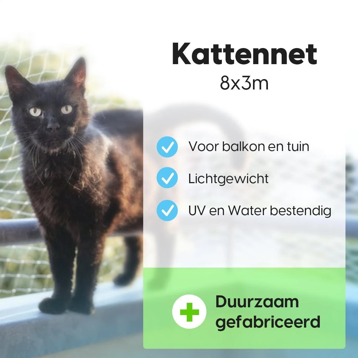 Kattennet - Balkon Net - Katten Gaas - Kattennet Balkon - Transparant - 8x3 M 3 Kattennet - Balkon Net - Katten Gaas - Kattennet Balkon - Transparant - 8x3 M - Afbeelding 3