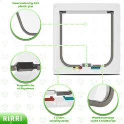 Rirri Kattenluik Met Tunnel - 4 Vergrendelingsstanden - Weerbestendig - Binnen En Buiten - Grote Kat - Maat L - Wit - 25,5 X 23.5 Cm -Merkloos Winkel 1200x1200 1020