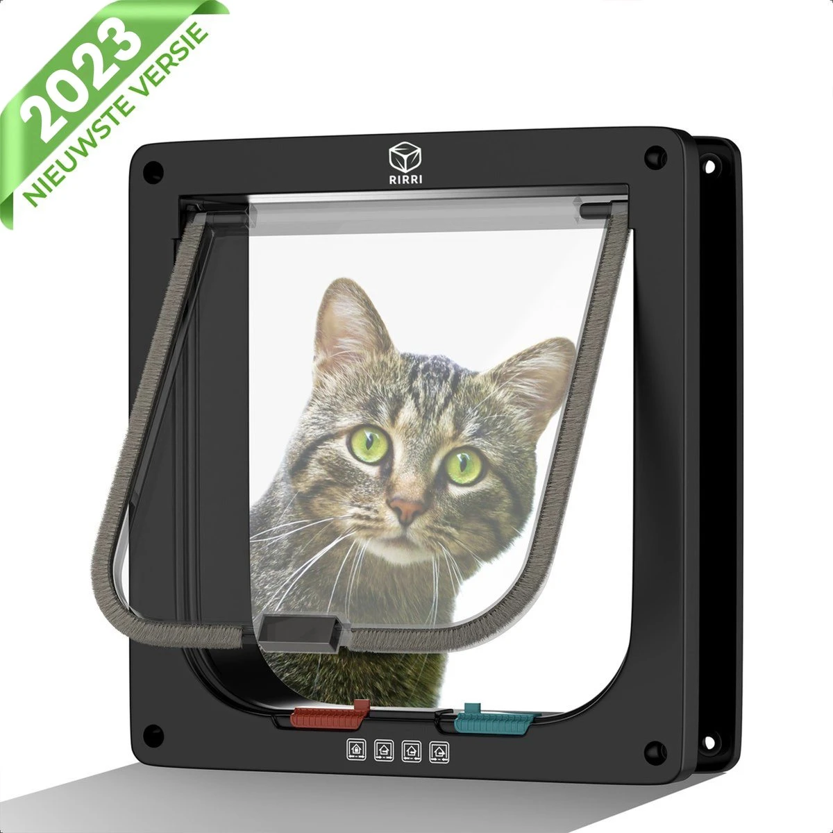 Rirri Kattenluik Met Tunnel - 4 Vergrendelingsstanden - Weersbestendig - Binnen En Buiten - Maat M - Zwart - 19 X 20 Cm 1 Rirri Kattenluik Met Tunnel - 4 Vergrendelingsstanden - Weersbestendig - Binnen En Buiten - Maat M - Zwart - 19 X 20 Cm