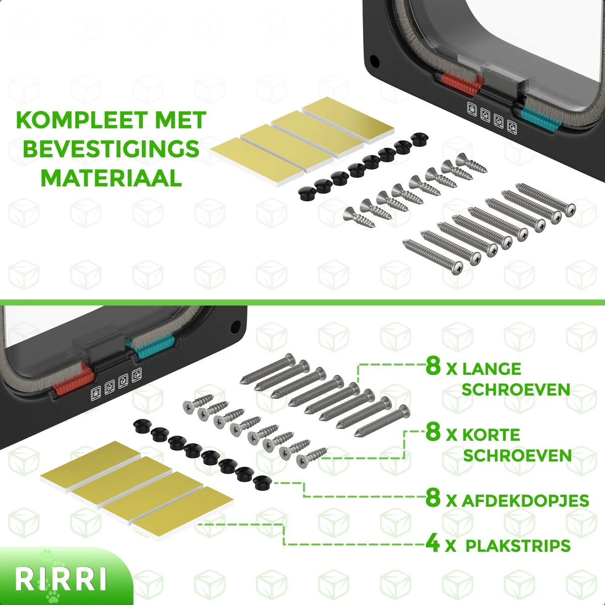 Rirri Kattenluik Met Tunnel - 4 Vergrendelingsstanden - Weersbestendig - Binnen En Buiten - Maat M - Zwart - 19 X 20 Cm 5 Rirri Kattenluik Met Tunnel - 4 Vergrendelingsstanden - Weersbestendig - Binnen En Buiten - Maat M - Zwart - 19 X 20 Cm - Afbeelding 5