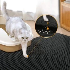 Behave Kattenbakmat - Dubbele Laag - Honingraatdesign - Waterdicht - Katten Grit Opvanger - Schoonloopmat - Kattenbak Mat - Zwart - 45*60 Cm -Merkloos Winkel 1200x1200 1098