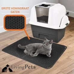 Lavida Home - Kattenbakmat - Grit Opvanger - 45 X 60 Cm - Dubbele Laag & Waterdicht - Katten Mat - Katten Mat Met Opvangruimte Voor Grit - Katten Mat - Kat Benodigdheden - Kitten - Gritmat Voor Poes - Grijs -Merkloos Winkel 1200x1200 1108