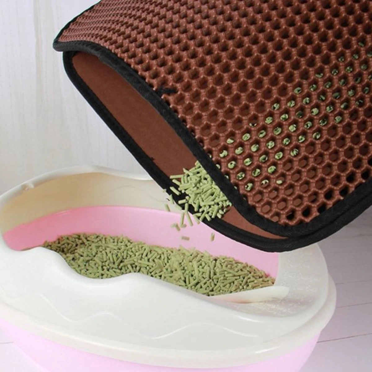 IGOODS - Kattenbakmat Met Filter - 45 X 60 - Waterdicht - Dubbele Laag - Bruin 3 IGOODS - Kattenbakmat Met Filter - 45 X 60 - Waterdicht - Dubbele Laag - Bruin - Afbeelding 3