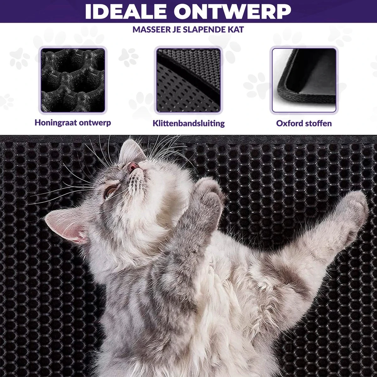 Kattenbakmat - Schoonloopmat - Katten Grit Opvanger - Kattenbakvulling - Waterdicht - Dubbele Laag - Honingraat - 40 X 50 Cm - Zwart 2 Kattenbakmat - Schoonloopmat - Katten Grit Opvanger - Kattenbakvulling - Waterdicht - Dubbele Laag - Honingraat - 40 X 50 Cm - Zwart - Afbeelding 2