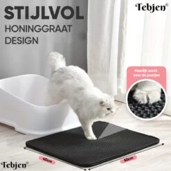 TEBJEN Kattenbakmat – Kattenbak Mat Grit Opvanger - Schoonloop Katten Mat – Dubbele Waterdichte Laag – Uitloopmat Kattenbak – Kattenbak Accessoires - Met Speelgoedmuisje En Schepje - 40x50cm -Merkloos Winkel 1200x1200 1132