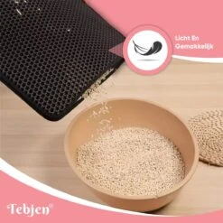 TEBJEN Kattenbakmat – Kattenbak Mat Grit Opvanger - Schoonloop Katten Mat – Dubbele Waterdichte Laag – Uitloopmat Kattenbak – Kattenbak Accessoires - Met Speelgoedmuisje En Schepje - 40x50cm -Merkloos Winkel 1200x1200 1134