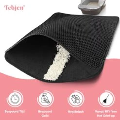TEBJEN Kattenbakmat – Kattenbak Mat Grit Opvanger - Schoonloop Katten Mat – Dubbele Waterdichte Laag – Uitloopmat Kattenbak – Kattenbak Accessoires - Met Speelgoedmuisje En Schepje - 40x50cm -Merkloos Winkel 1200x1200 1135