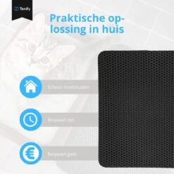 Tenify Kattenbakmat + Extra Kattenbak Schepje - 40 X 50 Cm - Waterdicht - Dubbele Laag - Honingraatstructuur - Uitloopmat - Mat -Merkloos Winkel 1200x1200 1137