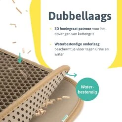 Kattenbakmat - 40 X 50 Cm - Creamy White - Uitloopmat Kat - Kattenbakvulling - Opvang Ruimte - Grit Opvanger - Waterdicht - Beige - Eco-friendly - Incl. Speeltje -Merkloos Winkel 1200x1200 1144