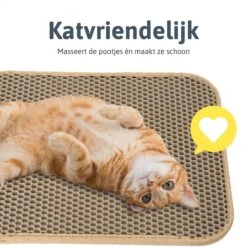Kattenbakmat - 40 X 50 Cm - Creamy White - Uitloopmat Kat - Kattenbakvulling - Opvang Ruimte - Grit Opvanger - Waterdicht - Beige - Eco-friendly - Incl. Speeltje -Merkloos Winkel 1200x1200 1147