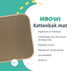 Kattenbakmat - 40 X 50 Cm - Creamy White - Uitloopmat Kat - Kattenbakvulling - Opvang Ruimte - Grit Opvanger - Waterdicht - Beige - Eco-friendly - Incl. Speeltje -Merkloos Winkel 1200x1200 1150