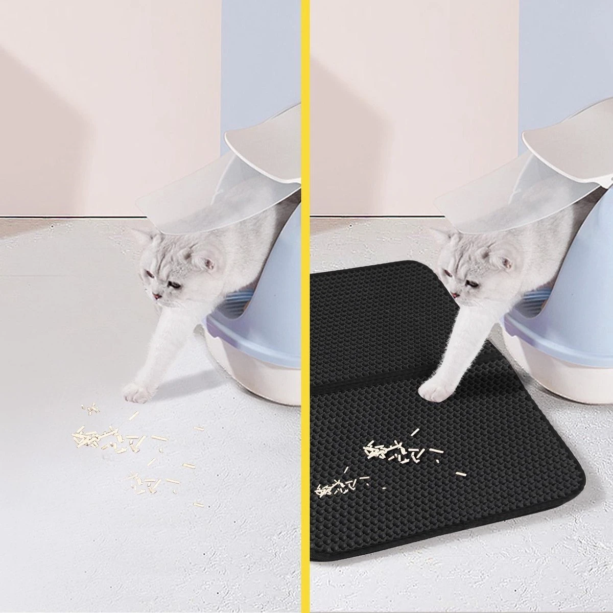 Nobleza Kattenbakmat - Kattenmat Met Filter - Kattenbak Accessoires - Grit Opvanger - 3 Lagen - Waterdicht - 60x45 Cm - Opvouwbaar - Zwart 8 Nobleza Kattenbakmat - Kattenmat Met Filter - Kattenbak Accessoires - Grit Opvanger - 3 Lagen - Waterdicht - 60x45 Cm - Opvouwbaar - Zwart - Afbeelding 8