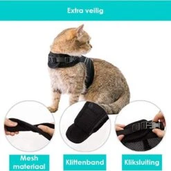 Zootic Kattentuigje Met Leiband Riem Kattenharnas Zwart Maat M Kat & Kitten - Halsomvang 20 Tot 26cm - Borstomvang 30 Tot 34cm -Merkloos Winkel 1200x1200 1192