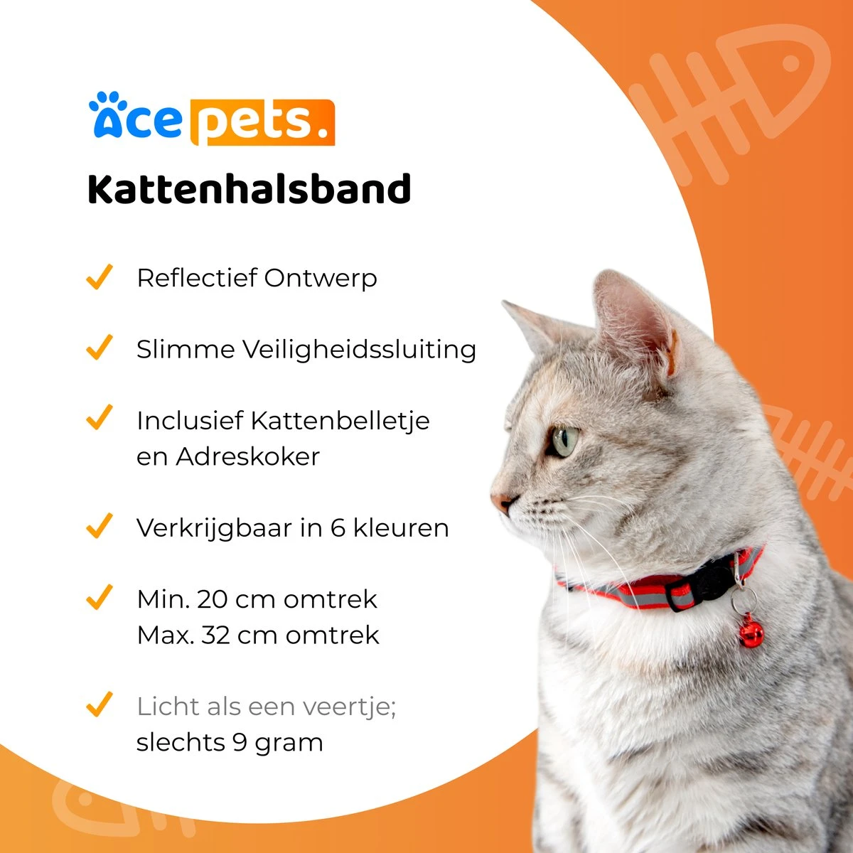 ACE Pets Reflecterende Kattenhalsband Met Veiligheidssluiting – Halsband Kat & Kitten - Met Adreskoker - Kittenhalsband & Kattenbandje Met Belletje - Zwart 8 ACE Pets Reflecterende Kattenhalsband Met Veiligheidssluiting – Halsband Kat & Kitten - Met Adreskoker - Kittenhalsband & Kattenbandje Met Belletje - Zwart - Afbeelding 8