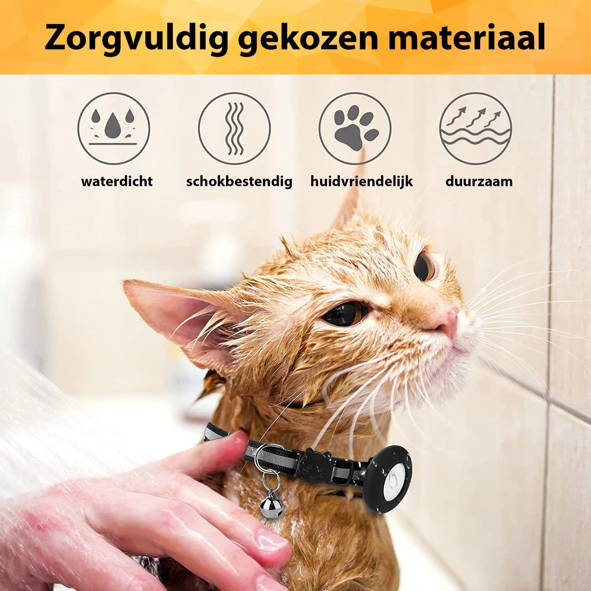YONO Katten Halsband Geschikt Voor Apple Airtag - Kattenbandje Met Belletje En Reflecterend - GPS Kat - Zwart 3 YONO Katten Halsband Geschikt Voor Apple Airtag - Kattenbandje Met Belletje En Reflecterend - GPS Kat - Zwart - Afbeelding 3
