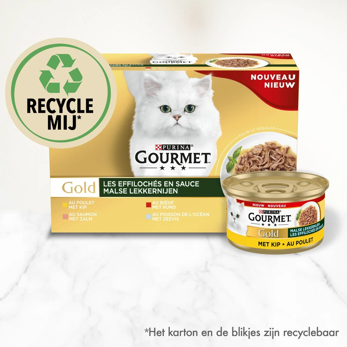 Gourmet Gold Malse Lekkernijen – Kattenvoer Natvoer - Met Kip, Zalm, Rund, Zeevis – 48 X 85 Gr 2 Gourmet Gold Malse Lekkernijen – Kattenvoer Natvoer - Met Kip, Zalm, Rund, Zeevis – 48 X 85 Gr - Afbeelding 2