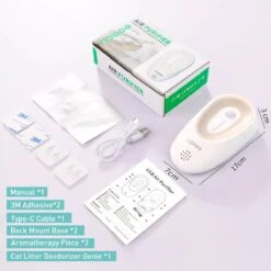 DVL Products Cornmi Kattengeurverwijderaar - Kattenbak Geurverdrijver - Met Ozon & Aromatherapie - Oplaadbaar En Infraroodsensor - Nachtlicht Optie - Duurzaam - Ledverlichting - Honden & Katten Geurverdrijver -Merkloos Winkel 1200x1200 1230