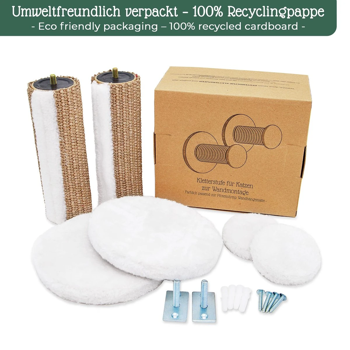 Pfotenolymp® Kattenklimwand - Wandmontage - 22 X 6 Cm - 2 Klimtreden Voor Klimlandschap - Klimboom - Klimwand Voor Katten Met Sisal 6 Pfotenolymp® Kattenklimwand - Wandmontage - 22 X 6 Cm - 2 Klimtreden Voor Klimlandschap - Klimboom - Klimwand Voor Katten Met Sisal - Afbeelding 6