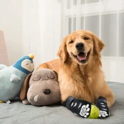 Merkloos 4x Antislip Sokken Voor Honden - Hondensokken Met Klittenbandsluiting - Hondenschoenen Pootbescherming Hond Pootbeschermer -Merkloos Winkel 1200x1200 1343