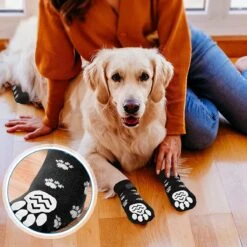 Merkloos 4x Antislip Sokken Voor Honden - Hondensokken Met Klittenbandsluiting - Hondenschoenen Pootbescherming Hond Pootbeschermer -Merkloos Winkel 1200x1200 1344