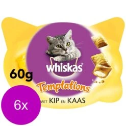 Whiskas Temptations 60 G - Kattensnack - 6 X Kip&Kaas -Merkloos Winkel 1200x1200 194