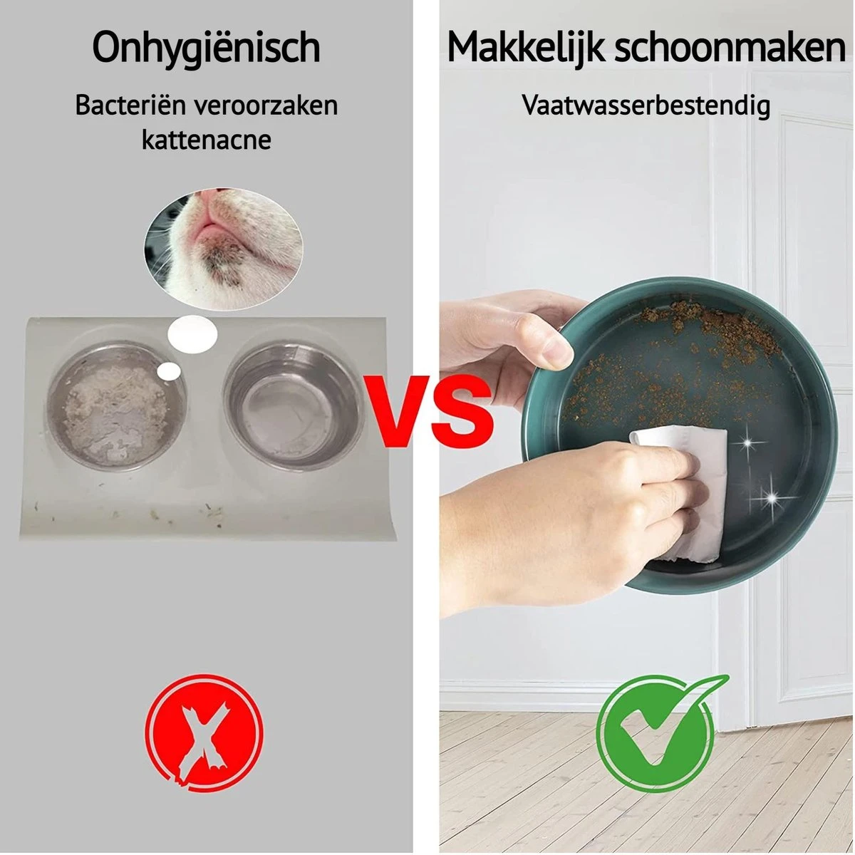 GIZMO 2x Voerbak Kat - 400 Ml - Groen - Keramische Drink- & Voerbakken Met Standaard - 13 Cm - 2 Stuks 6 GIZMO 2x Voerbak Kat - 400 Ml - Groen - Keramische Drink- & Voerbakken Met Standaard - 13 Cm - 2 Stuks - Afbeelding 6