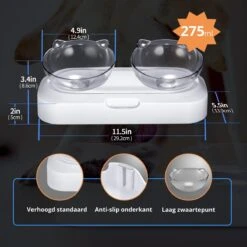 Behave Dubbele Voerbak - Drinkbak - Katten - Verstelbaar - Wit -Merkloos Winkel 1200x1200 302