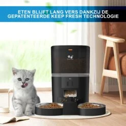 Pretty Paws QQ003 - Wifi Voermachine - Dubbele Voerbakjes - Zwart - Kat - 6L -Merkloos Winkel 1200x1200 309