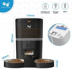 Pretty Paws QQ003 - Wifi Voermachine - Dubbele Voerbakjes - Zwart - Kat - 6L -Merkloos Winkel 1200x1200 313