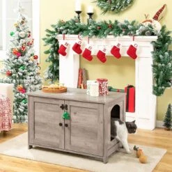 Kattenhuis Met Dubbele Deurtjes - Kattenkast Met Ruimte Voor Kattenbak - Kist Met Grote Opbergruimte - Bruikbaar Als Bank &bijzettafel - Voor In Slaapkamer & Gang - Greige 16 Kattenhuis Met Dubbele Deurtjes - Kattenkast Met Ruimte Voor Kattenbak - Kist Met Grote Opbergruimte - Bruikbaar Als Bank &bijzettafel - Voor In Slaapkamer & Gang - Greige -Merkloos Winkel 1200x1200 372