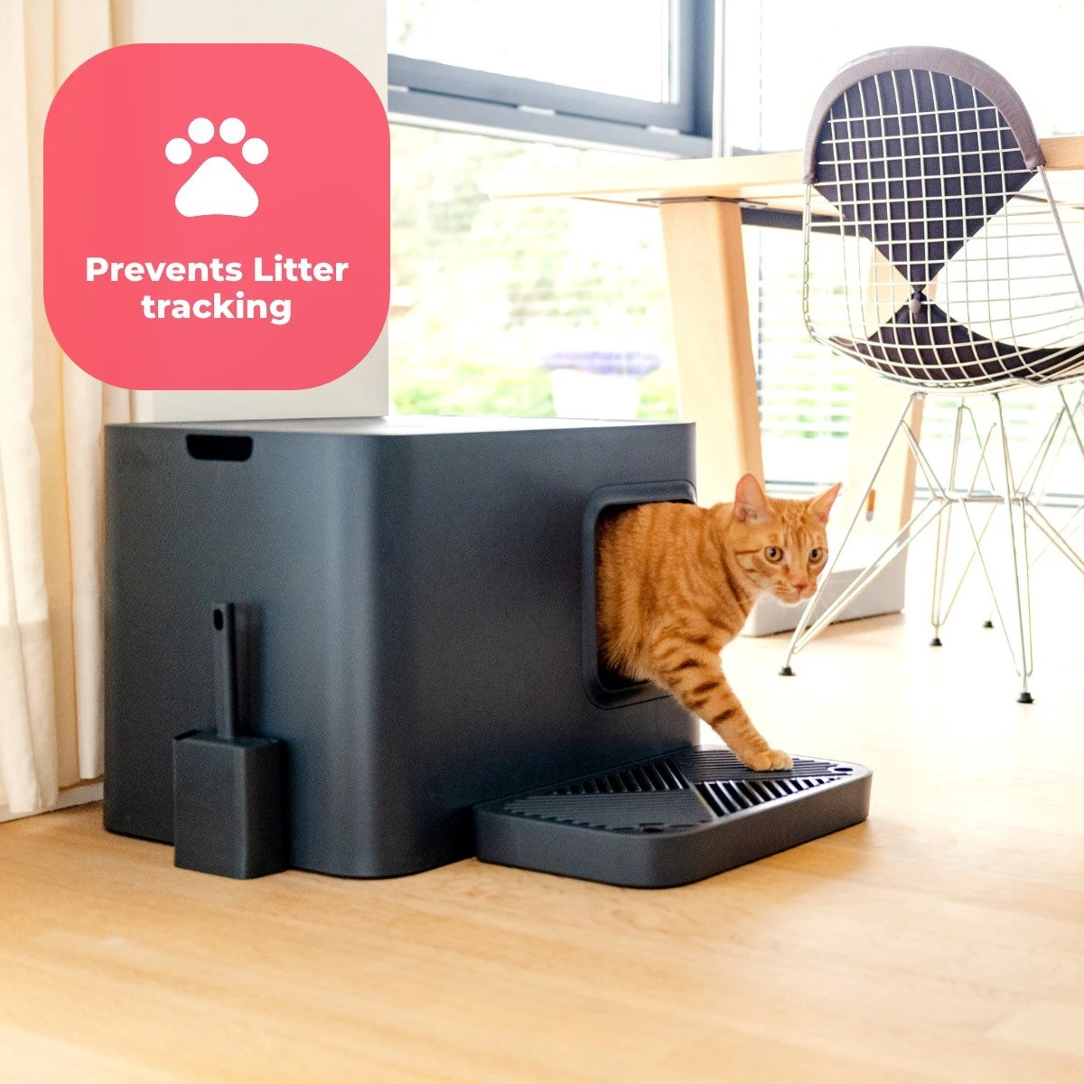 Hoopo® Dome Plus Kattenbak Grijs - Kattenbak - Kattenbakschep - 50x37.5x38cm - Grote Kattenbak 4 Hoopo® Dome Plus Kattenbak Grijs - Kattenbak - Kattenbakschep - 50x37.5x38cm - Grote Kattenbak - Afbeelding 4