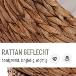 PawHut Kattenmand Rotan Kattennest Kattenbed Met Kussen Huisdierbed Bruin D30-104 -Merkloos Winkel 1200x1200 481