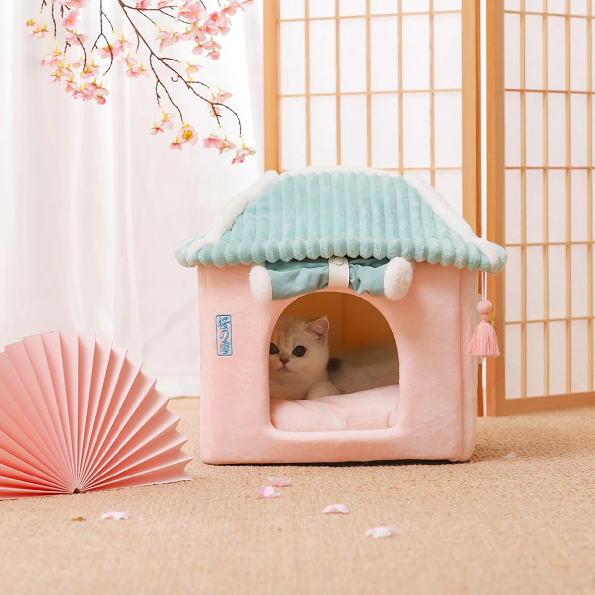 Merkloos Petsential Sakura Japanse Mand - Voor Katten (kattenmand) En Kleine Huisdieren (huisdierenmand) 4 Merkloos Petsential Sakura Japanse Mand - Voor Katten (kattenmand) En Kleine Huisdieren (huisdierenmand) - Afbeelding 4