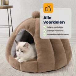 MIRO Katten Huis - Kattenhuizen - Kattenhok - Kattenmand - Dierenhuis - Extra Zacht - Bruin -Merkloos Winkel 1200x1200 531