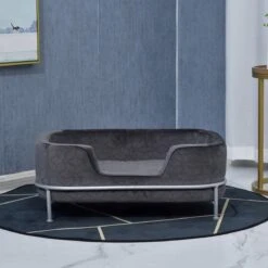 PawHut Hondenbank Met Rugleuning Huisdierenbank Met Metalen Poten Hondenbed Kattenbank D04-157 -Merkloos Winkel 1200x1200 554