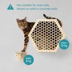 Navaris Katten Klimwand 4-delige Set - Katten Klimmuur Voor Binnenshuis - Kattenmeubel Met Wandmontage - Met Drie Plankjes Voor Meer Klimplezier -Merkloos Winkel 1200x1200 600